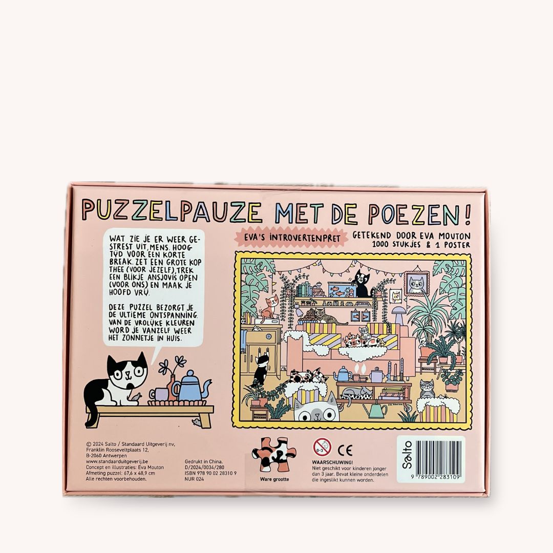 Puzzelpauze met de poezen