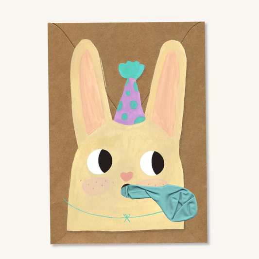 XL Wenskaart met ballon Konijn 🐰