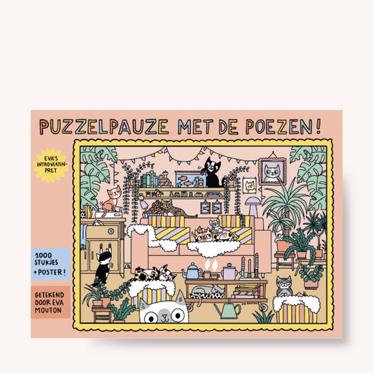 Puzzelpauze met de poezen