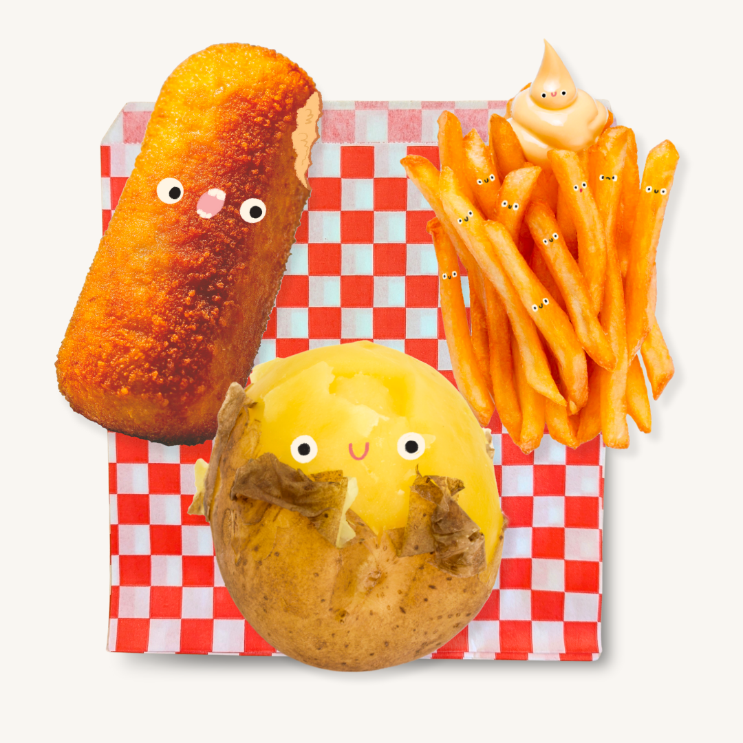 Set Wenskaarten Schatjes van patatjes🍟🥔